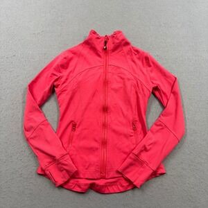 Lululemon Define Jacket Women's 2 Hot Pink Mock Neck Athletic Yoga Gym Workout